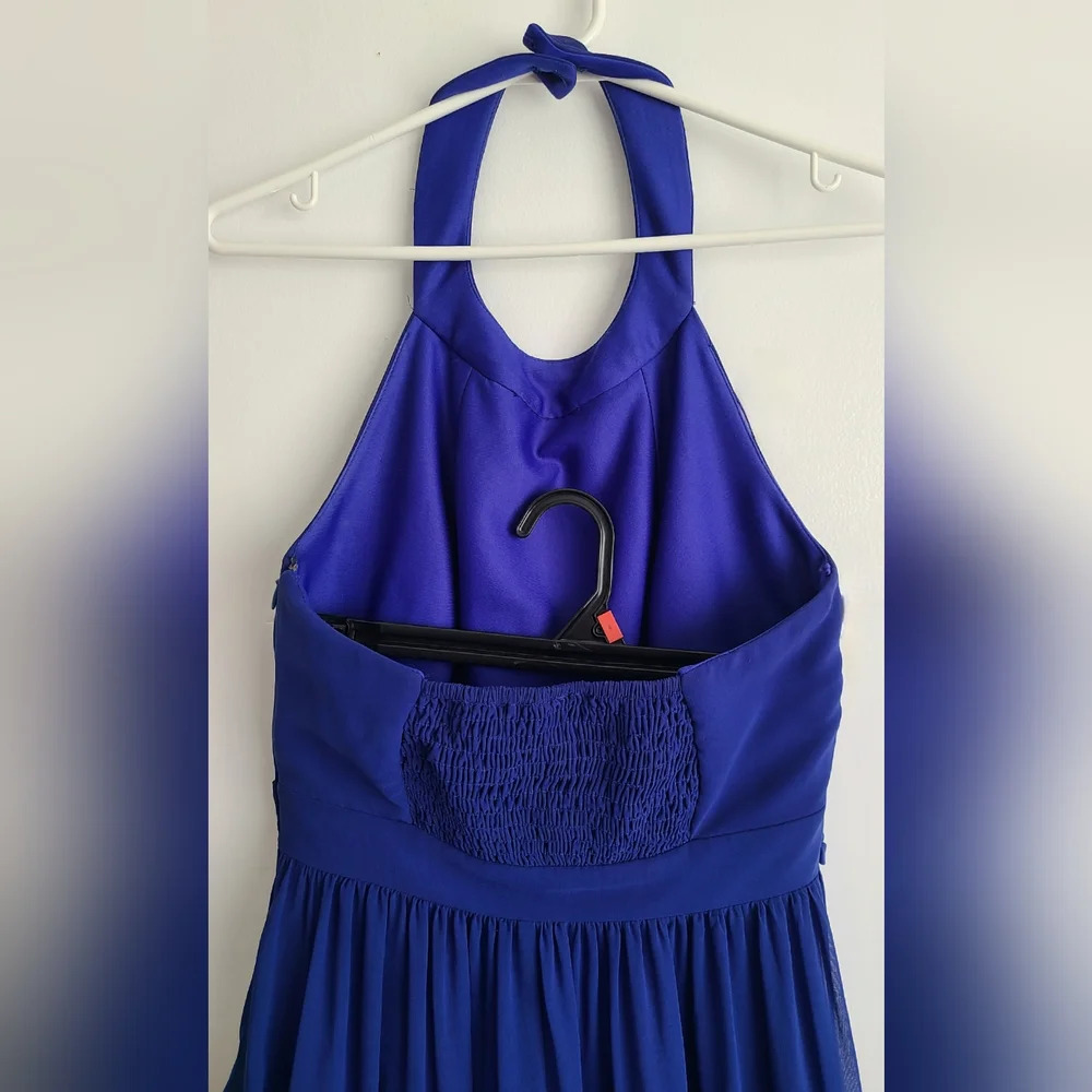 Rimini Couture Woman Size 6 Polyester Waist Accent Long Dress Gown Blue Lined - Picture 5 of 9